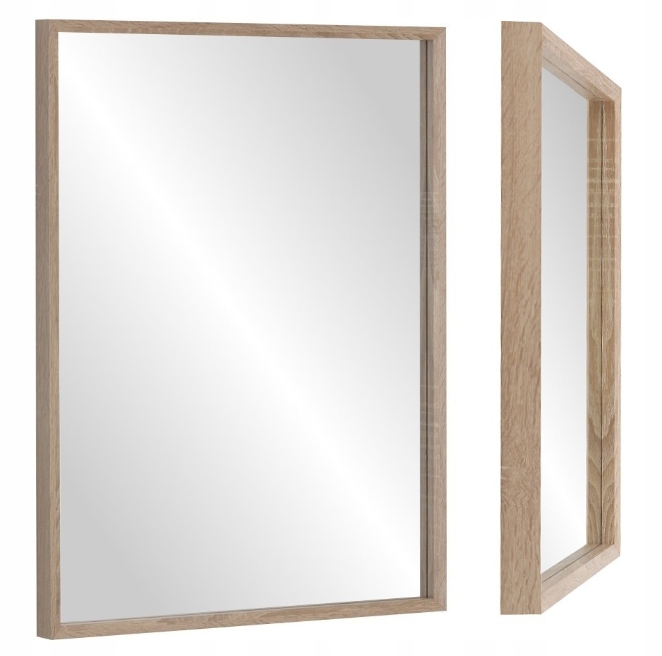 

Lustro 80x60 wąska Kasetonowa rama Dąb Sonoma