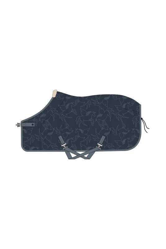Deka pro koně Horze Pegasus Pony 25AW s potiskem, modrá, velikost 135