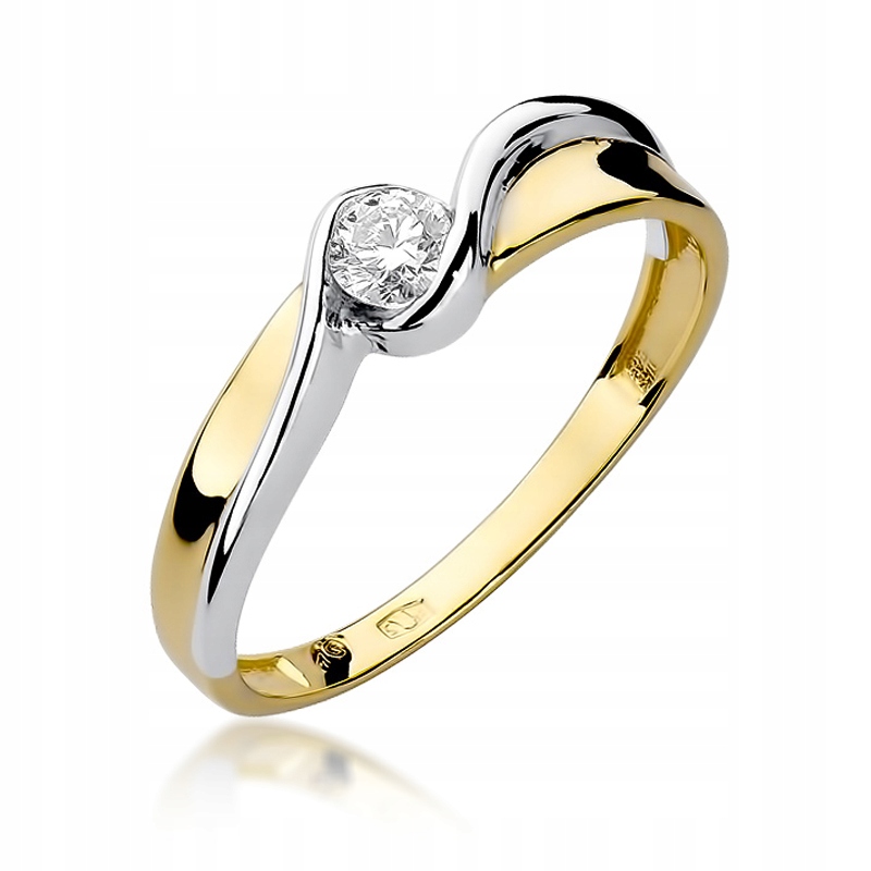 

Złoty pierścionek z diamentem 0,15 ct Złoto 585