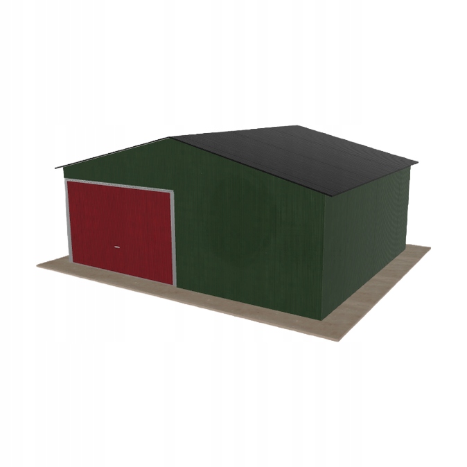 Plechová garáž 6x5 m jednopolohová, dvouspádová, zelená