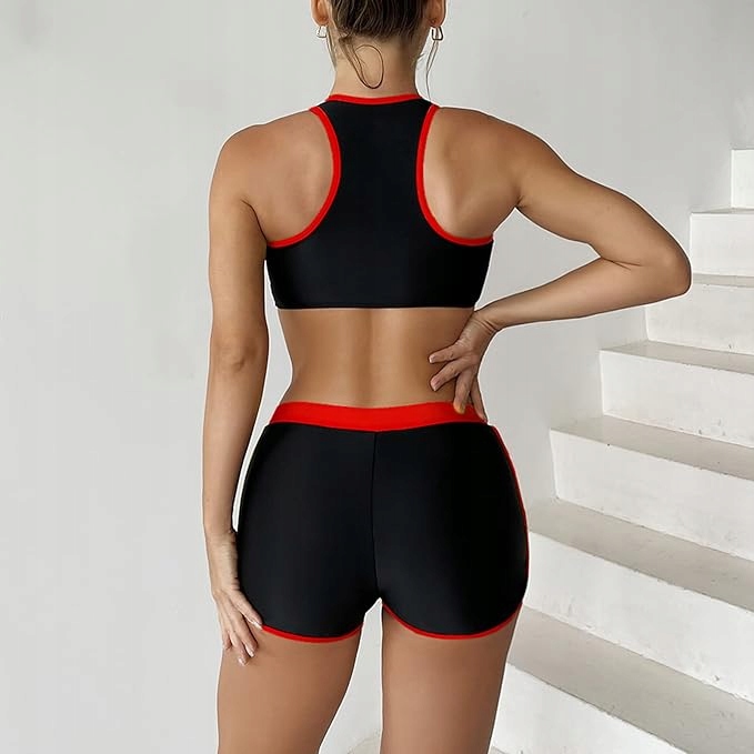 SPORTOWY STRÓJ KĄPIELOWY TOP SZORTY SPODENKI DWUCZĘŚCIOWY NA BASEN PLAŻĘ Materiał dominujący inny