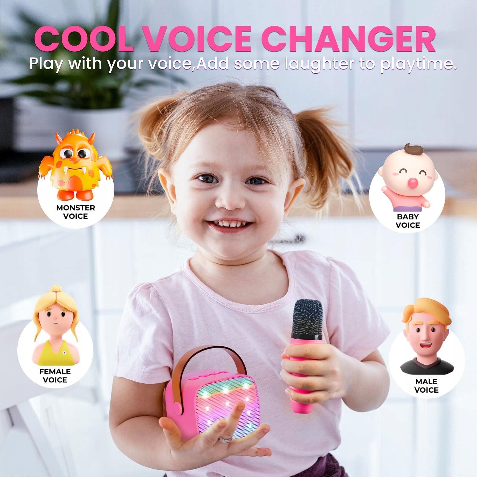 KARAOKE MASZYNA DLA DZIECI Mikrofon Bluetooth Prezent Dla Dziewczynek — miniatura 7