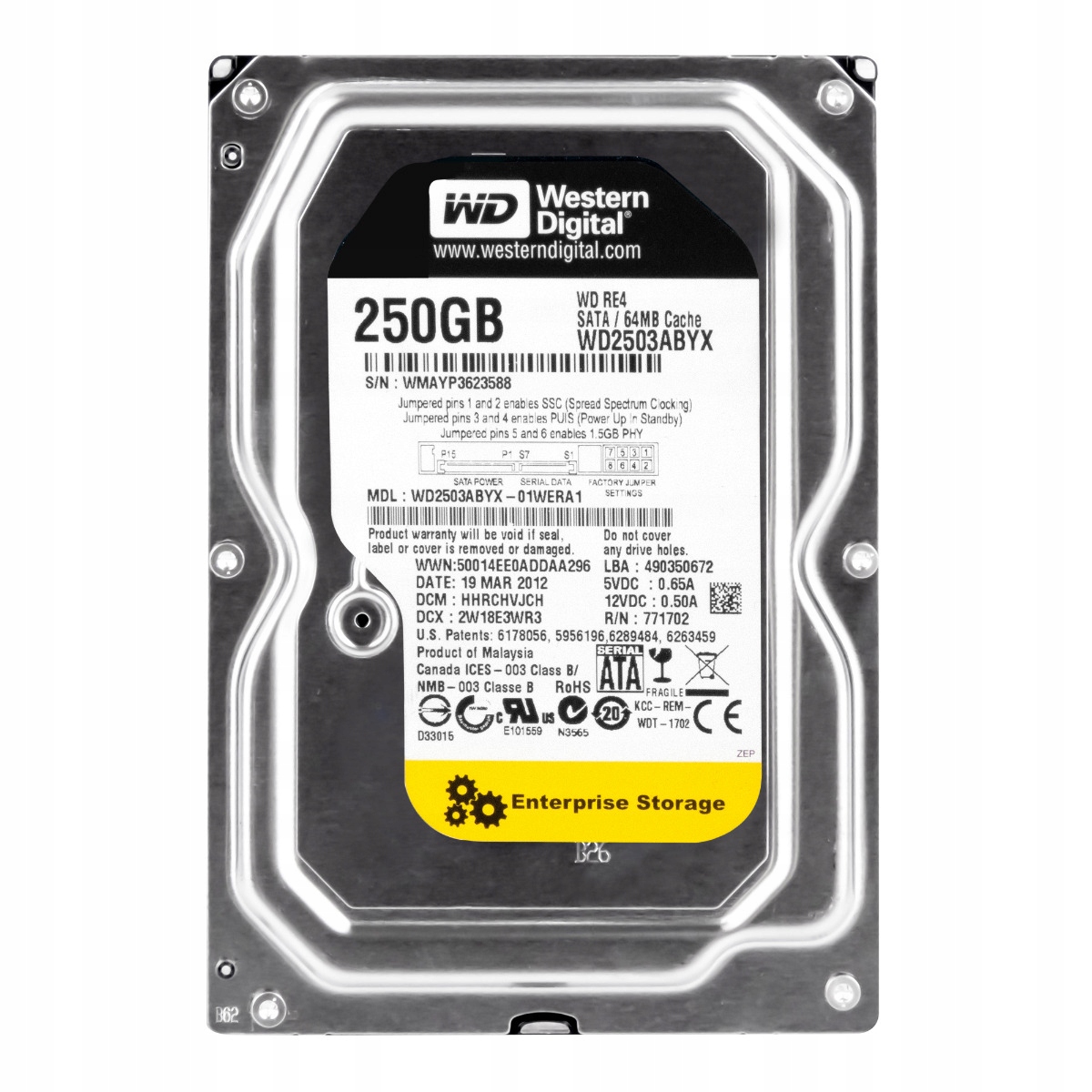 Wd RE4 250GB 7.2K 64MB Sata II 3.5'' WD2503ABYX