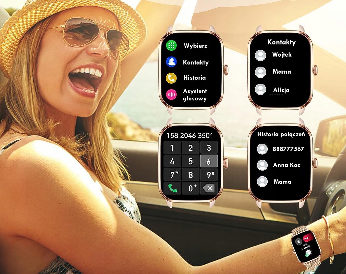 SMARTWATCH ZEGAREK DAMSKI POLSKIE MENU ROZMOWY SMS SMART WATCH + 2 PASKI Rodzaj smartwatch