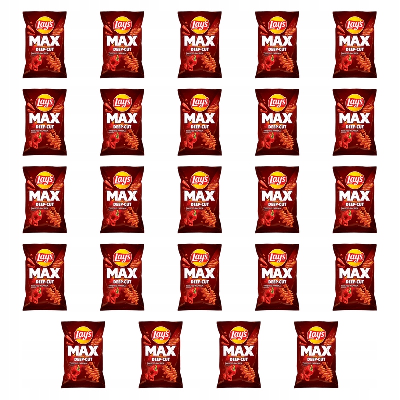 Chipsy Paprykowe Ziemniaczane Lay's Maxx Deep-Cut Twisted Paprika 120g X24