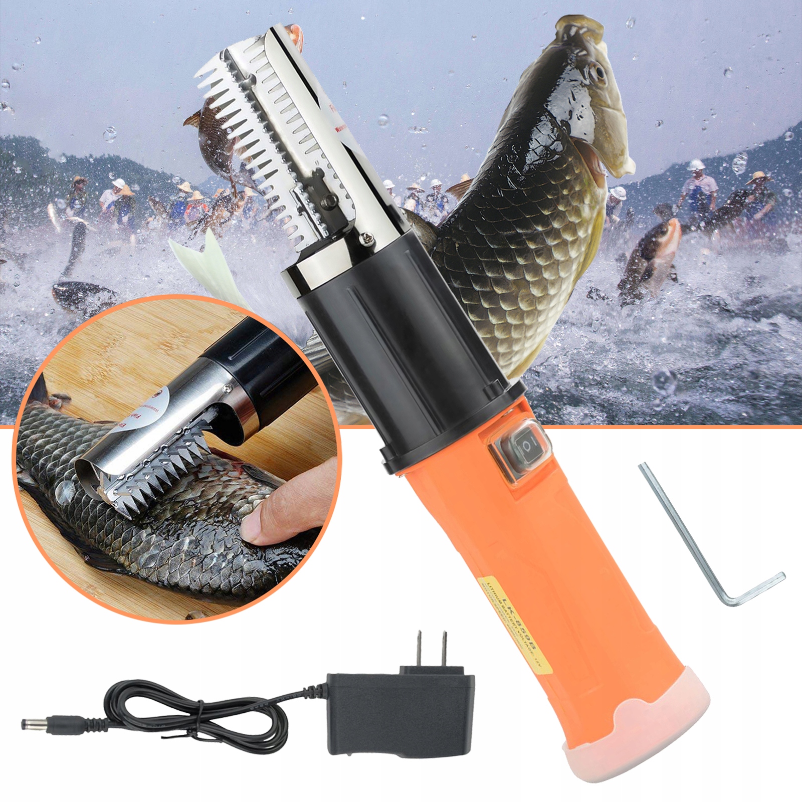 Elektryczna łuska do ryb akumulatorowa wodoodporna do usuwania łusek z ryb