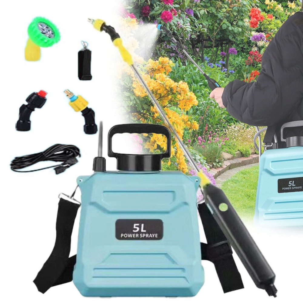 Elektrický postřikovač 5 l s baterií 1200 mAh 2 režimy, Lanca 60 cm, Usb
