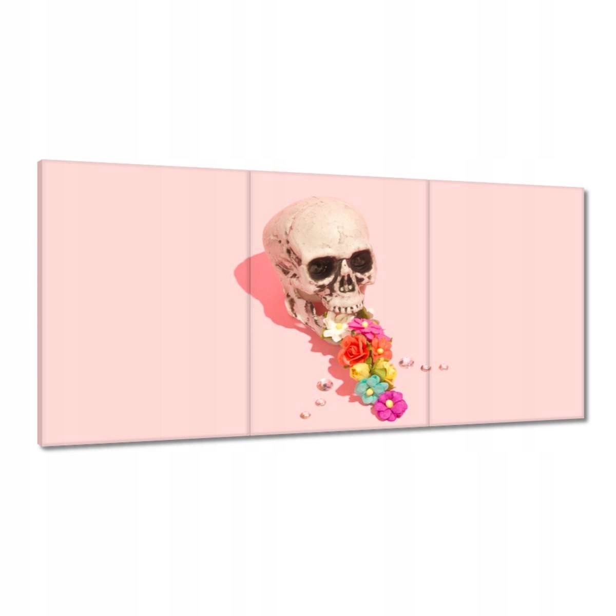 Obrazy 180x90 Lebka s kvetmi