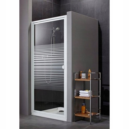 Drzwi prysznicowe wnękowe Red Shark 80 BIAŁE PASY