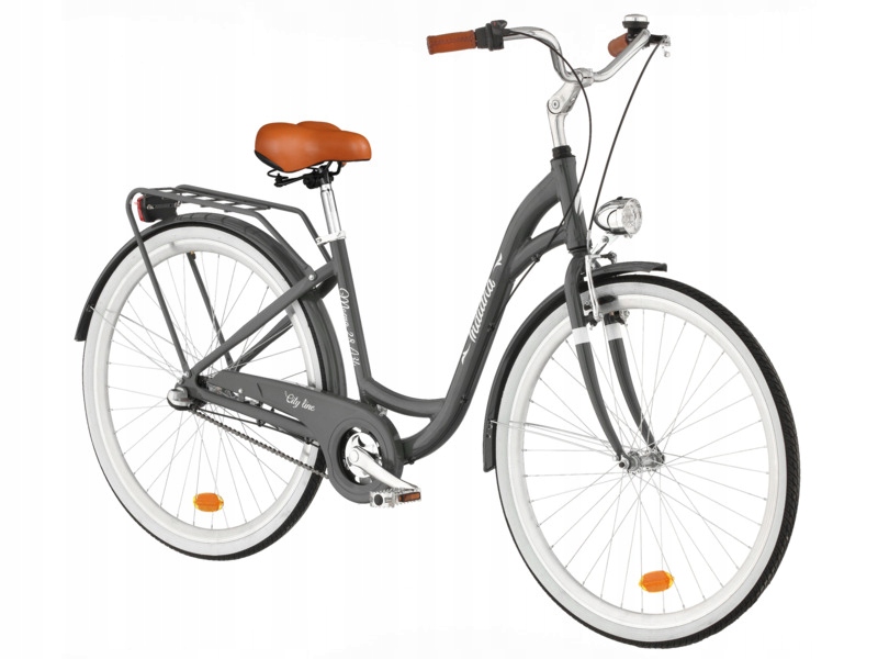 Rower miejski Indiana Moena 3 Biegi 28 cali damski Grafitowy