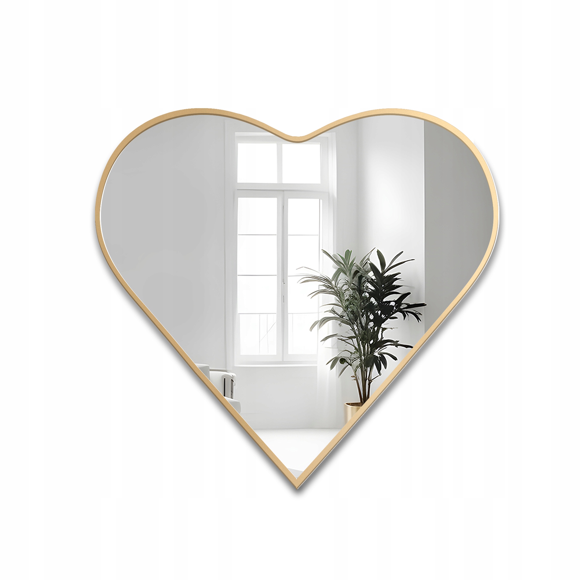 Zrcadlo Srdce ve zlatém rámu Mdf FI140 cm