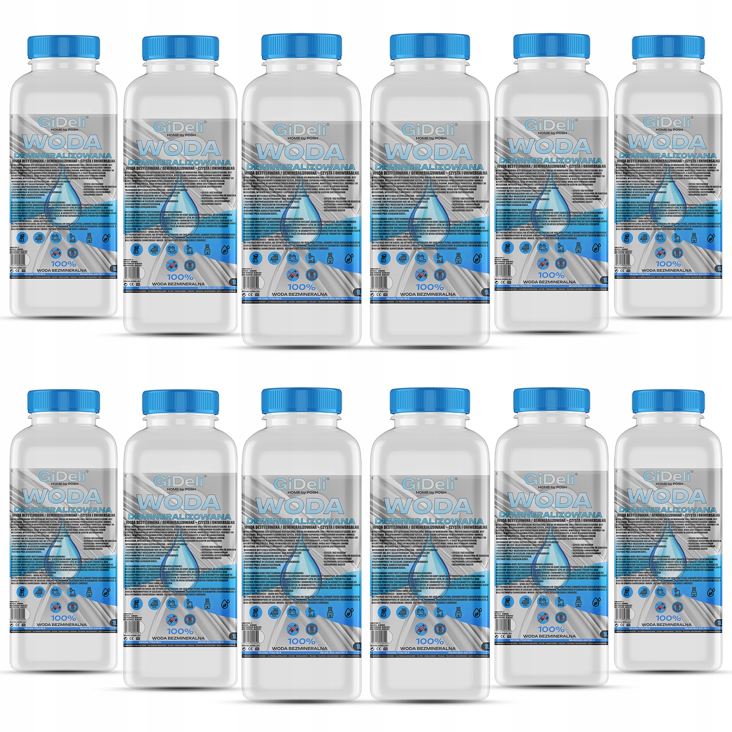GiDeli Demineralizovaná destilovaná voda 12 x 1 l