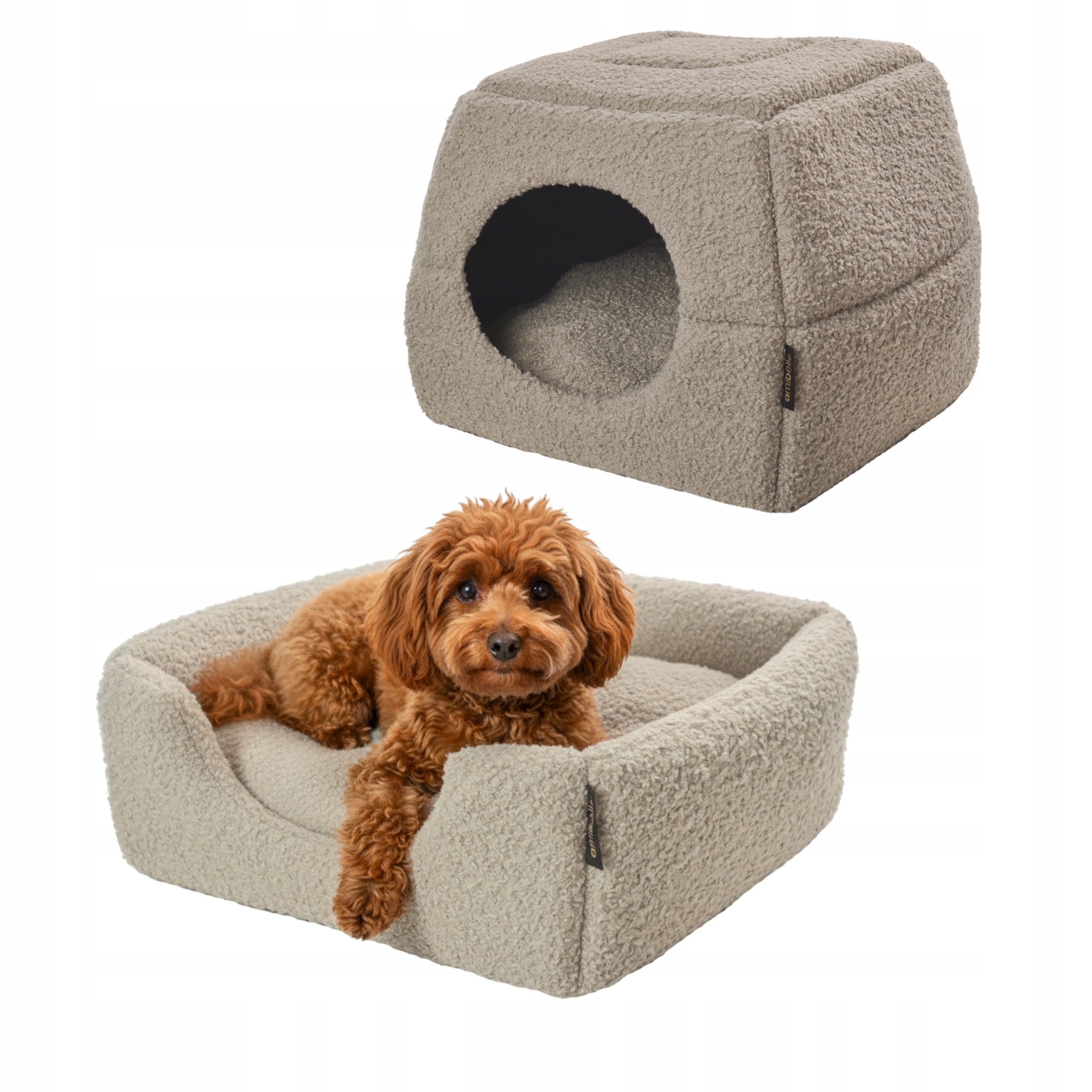 Levně Pelíšek Budka pro psa kočku Domeček Poslání 2v1 Materiál 38x38 cm