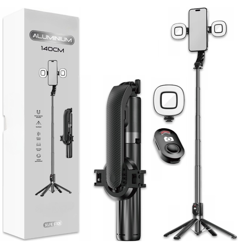 Selfie tyč Stativ Tripod Tyč pro telefon Magsafe 2x Svítilna