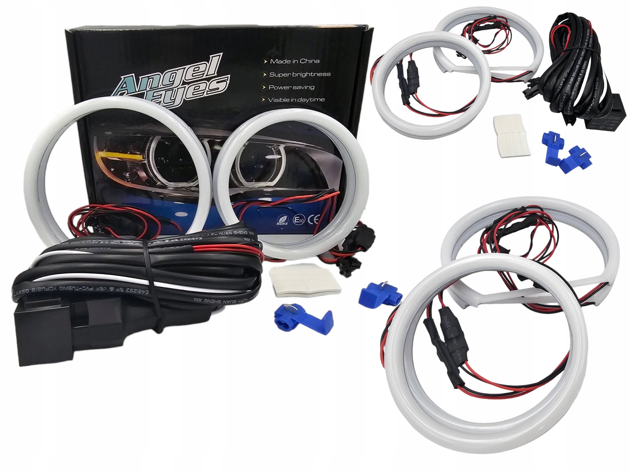 Cotton White RingI Led Bmw E83 X3 E87 E60 E61 E90 E91 Białe Dzienne Mocne 4
