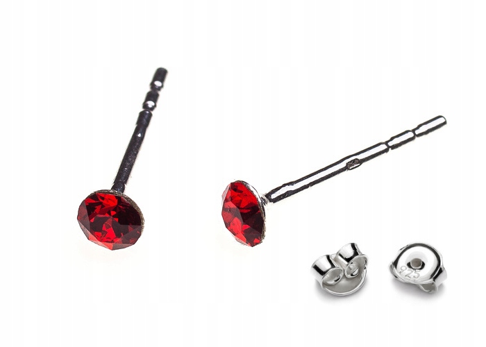 

Srebrne Kolczyki 925 z kr. Swarovski Chaton 3mm Ls
