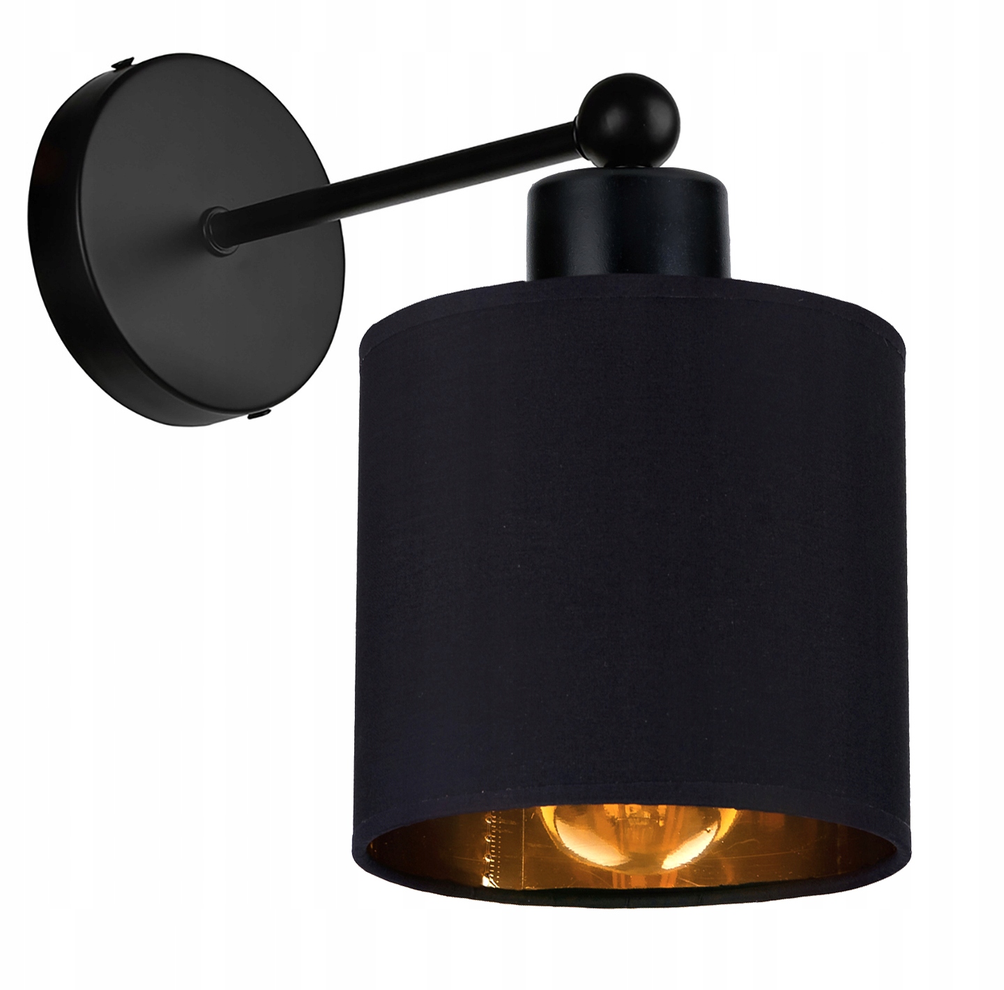 

Lampa Kinkiet ścienny Stały E27 Loft Abażur złoty