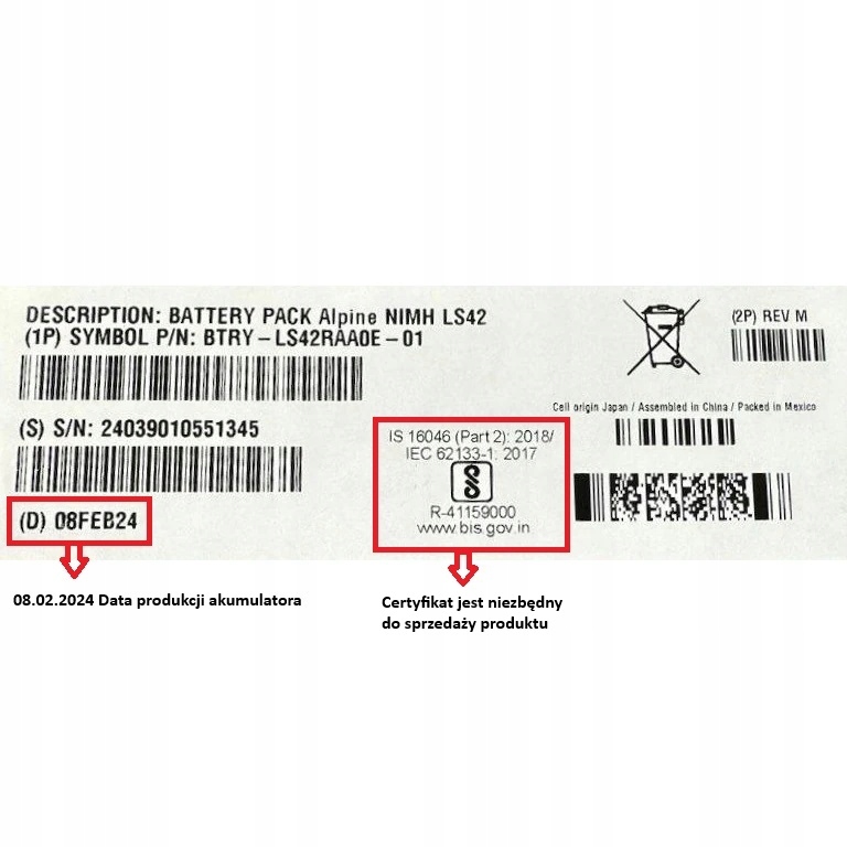 Akumulator do czytnika Symbol LS4278/LI4278/DS6878 Producent Zebra