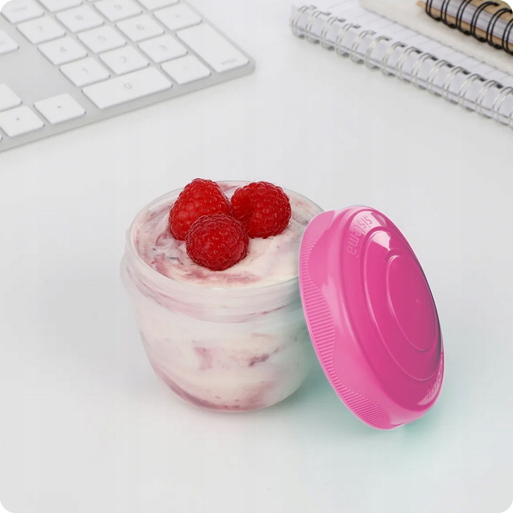 ŚNIADANIÓWKA SISTEMA LUNCHBOX POJEMNIK BOX BENTO 1250 ml Z PRZEGRÓDKAMI SOS Kolor Odcienie różu