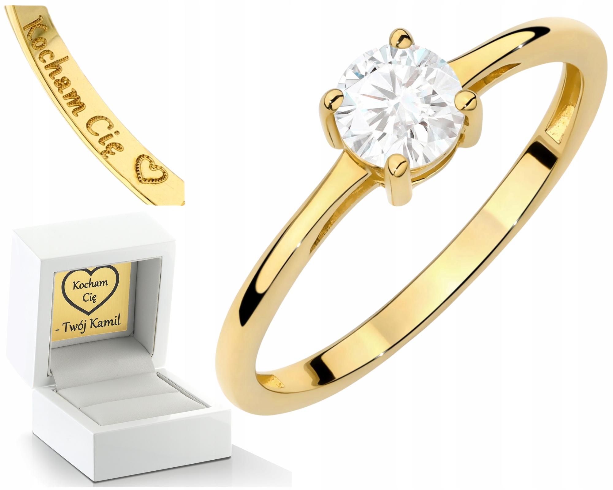 Okázalý Prstýnek Briliant Lab Zlato 585 14K Dárek Gravírování