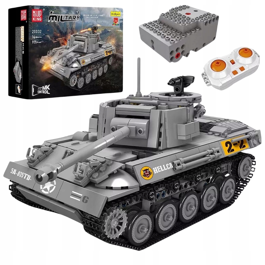 Celtniecības bloki Remote Controlled Tank Hellcat M18 971 Elements Iepakojuma statuss oriģināls