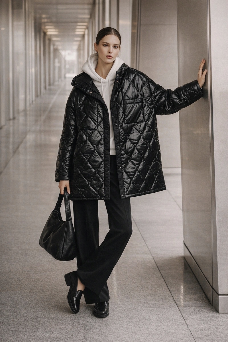 Pikovaná Bunda Na AG5-010 Černá L/XL