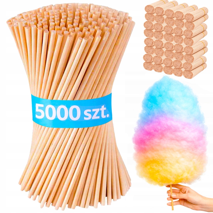 Tyčinky na cukrovou vatu Bambusové Tyčinky Bezpečné Kulaté 38 Cm 5000 ks