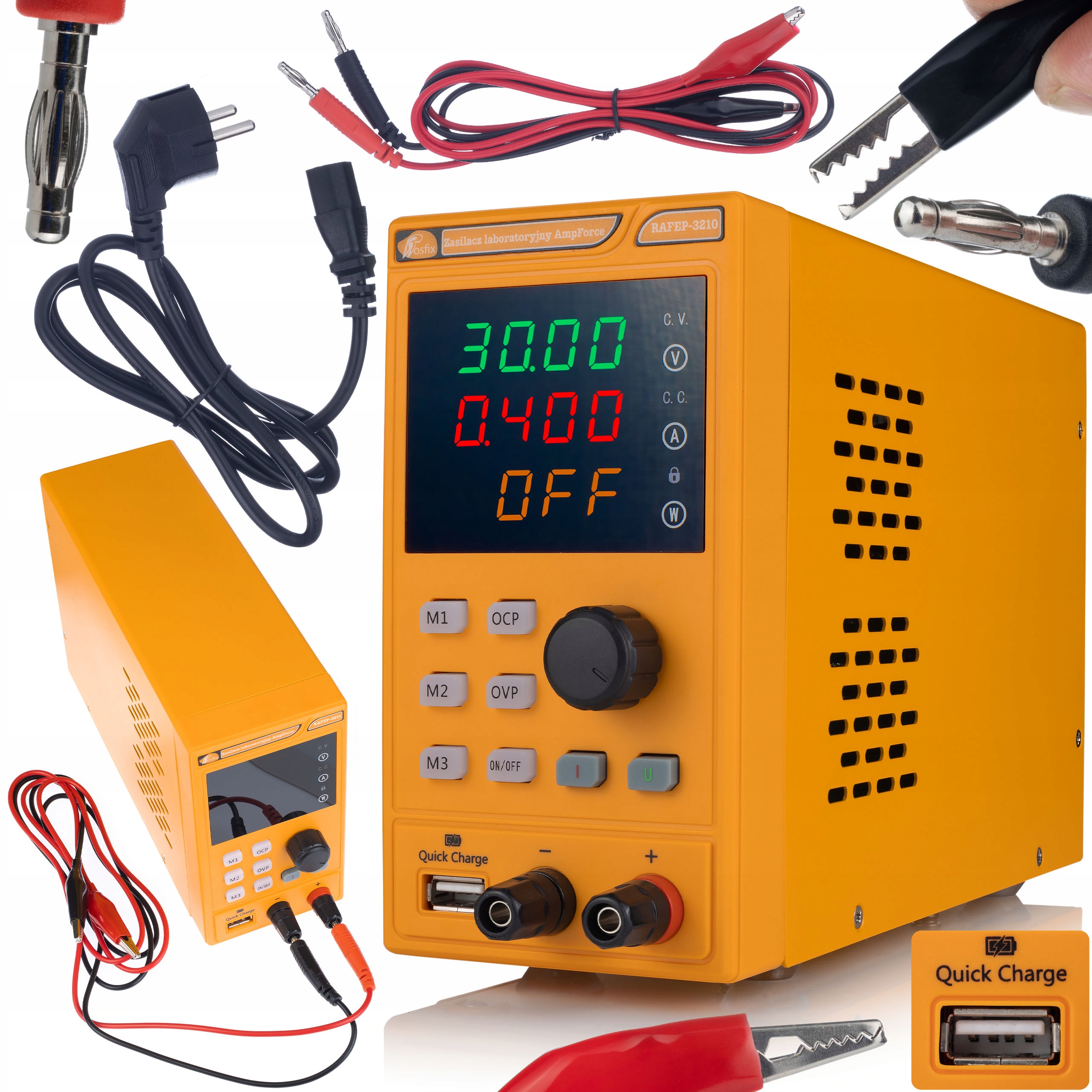 Laboratórny Napájací Zdroj Rosfix Ampforce RAFEP-3210 32V 10A Usb Quick Charge