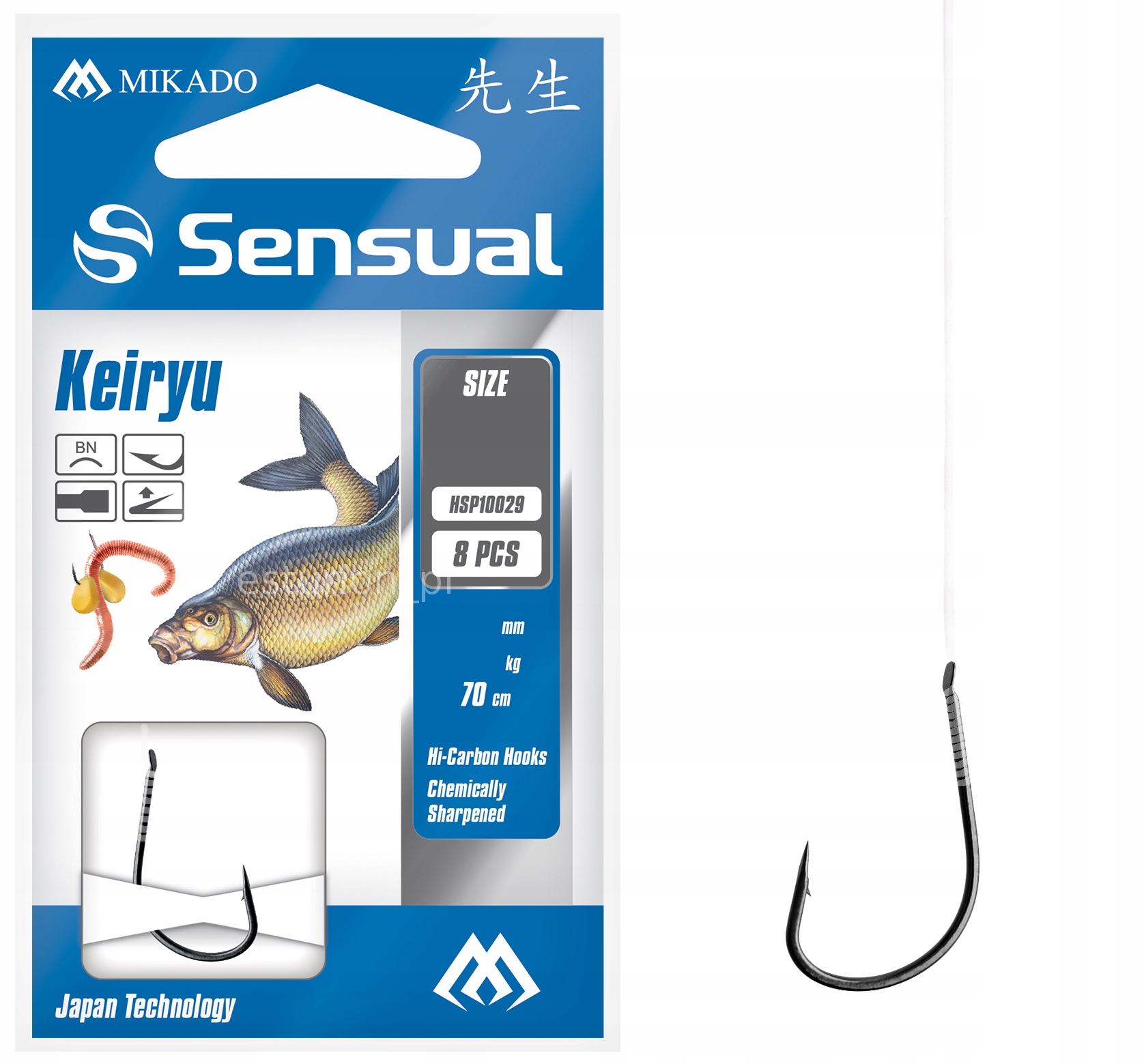 Przypony Wiązane Sensual Keiryu nr 10 Bn żyłka: 0.14mm/70cm op.8szt