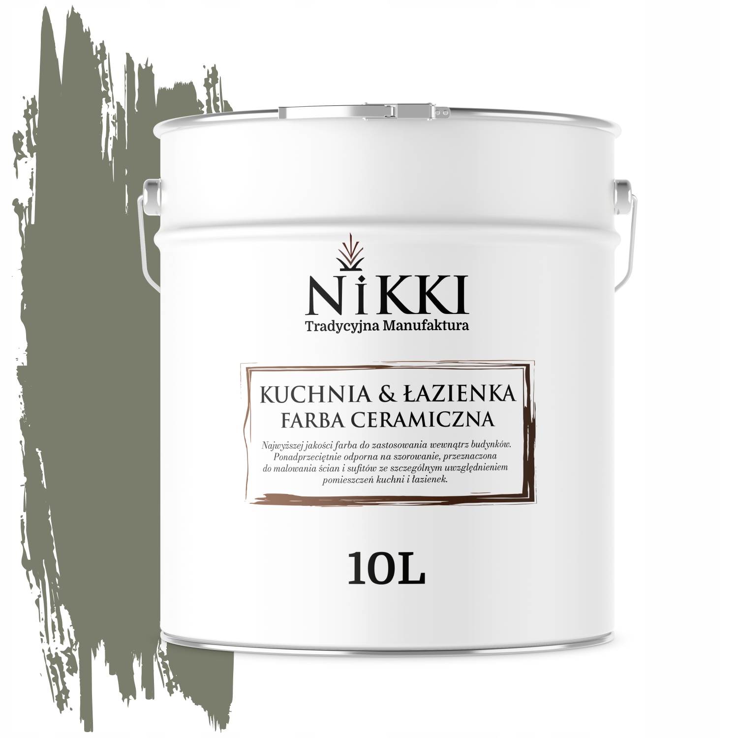 Keramická Farba Kuchyňa Kúpeľňa Khaki Tmavá H1720 Mat 10 L Nástenná