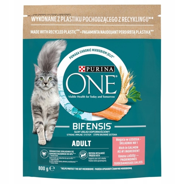 PURINA ONE BIFENSIS ADULT ŁOSOŚ KARMA KOTA 800g
