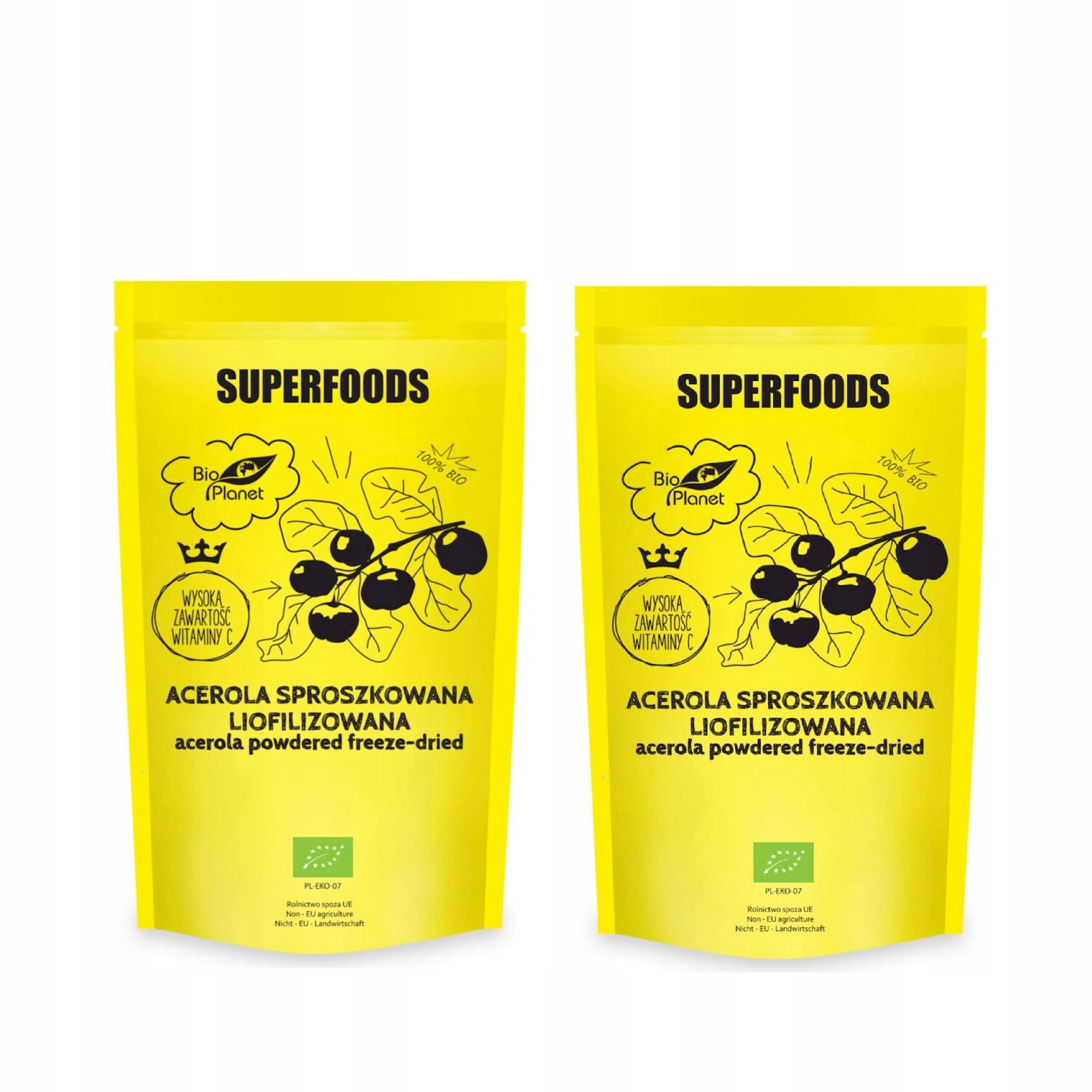 2x Acerola Liofilizowana Sproszkowana Bio 100 g Bio Planet Superfoods