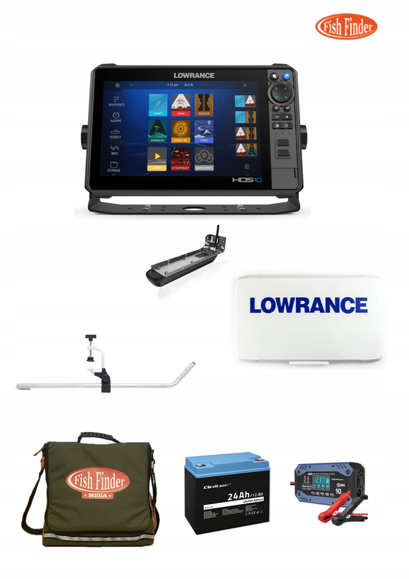 Echosonda Lowrance HDS-10 Pro Zestaw Lfp Mapa Polski