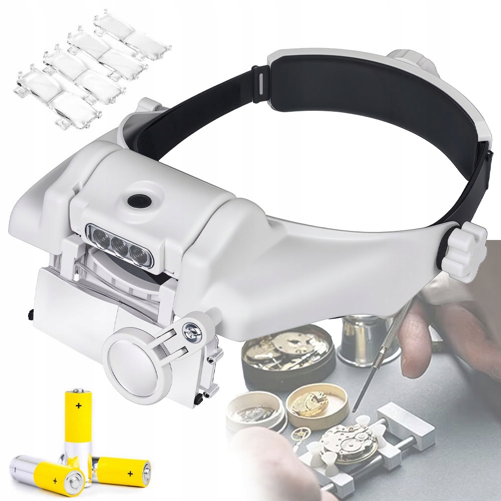 Lupa nagłowna okulary powiększające 8x Led akumulator