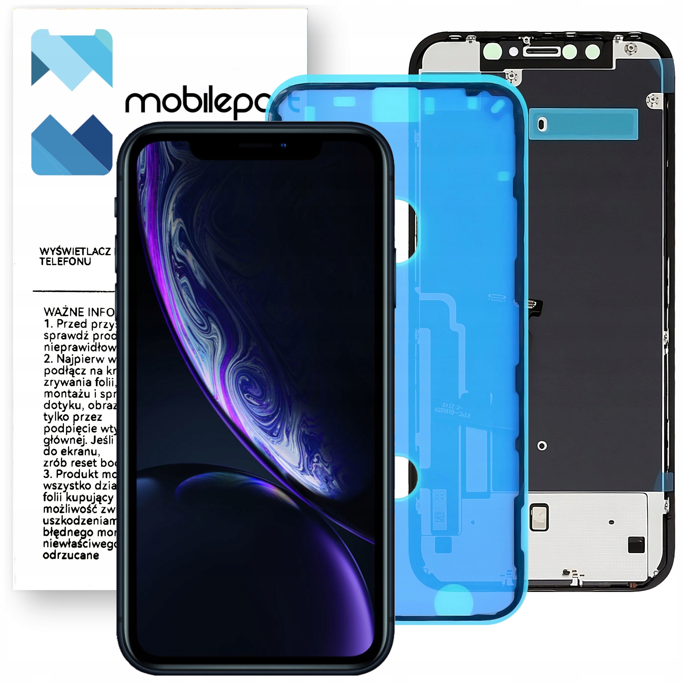 Wyświetlacz do iPhone XR LCD ekran ramka + uszczelka incell