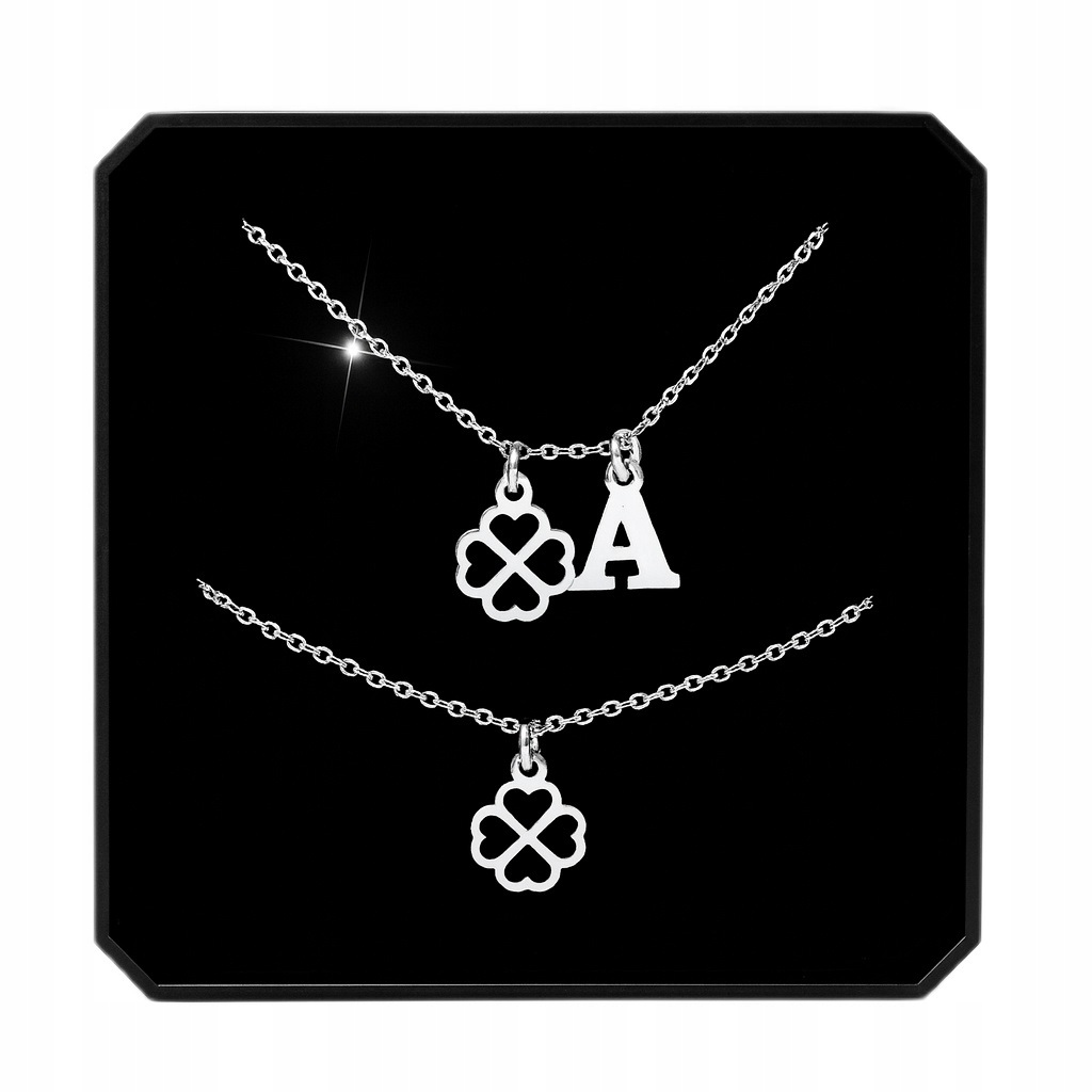 Sada stříbrných šperků 925 čtyřlístek a písmenko pro výběr šperků