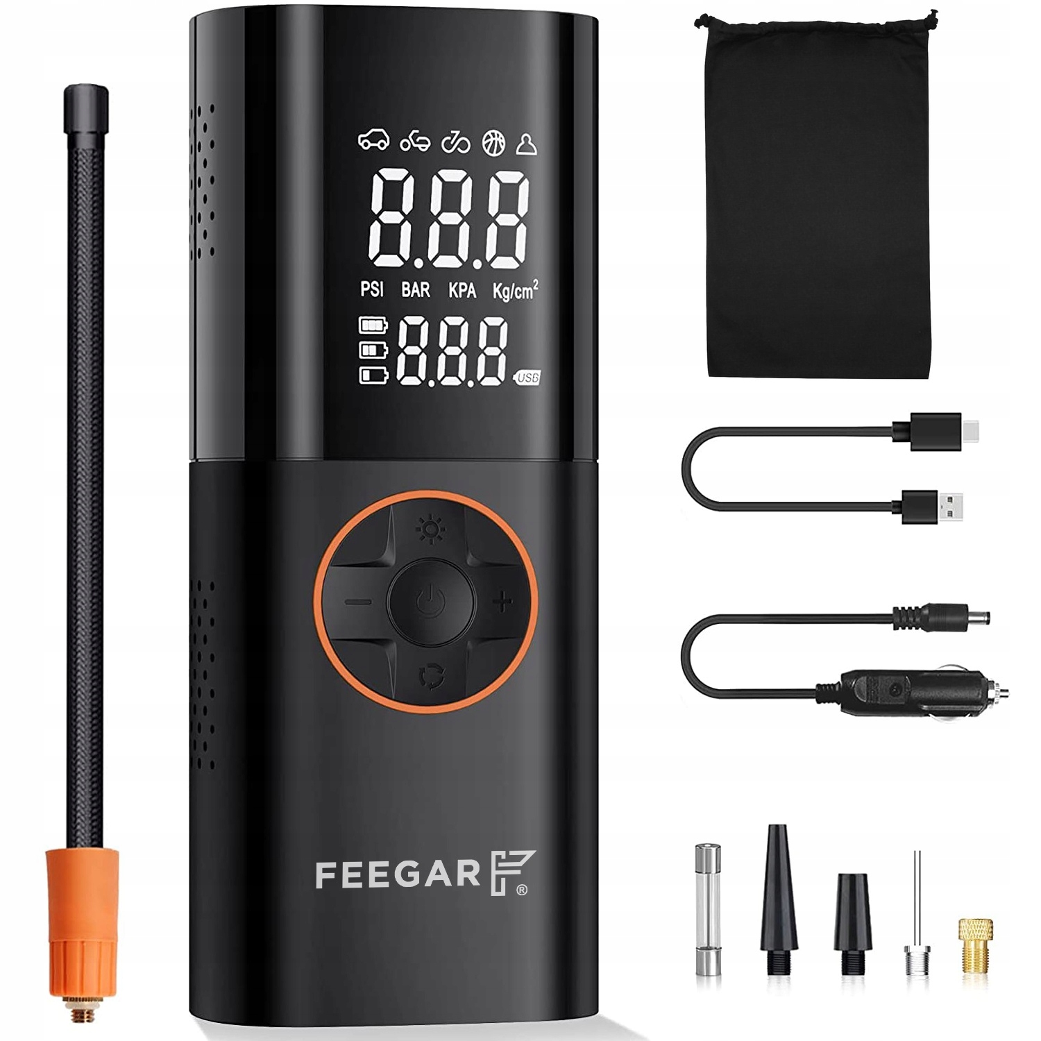 Automobilový Kompresor 12V na kolesá Feegar Prenosná Pumpa Kompresor Powerbank
