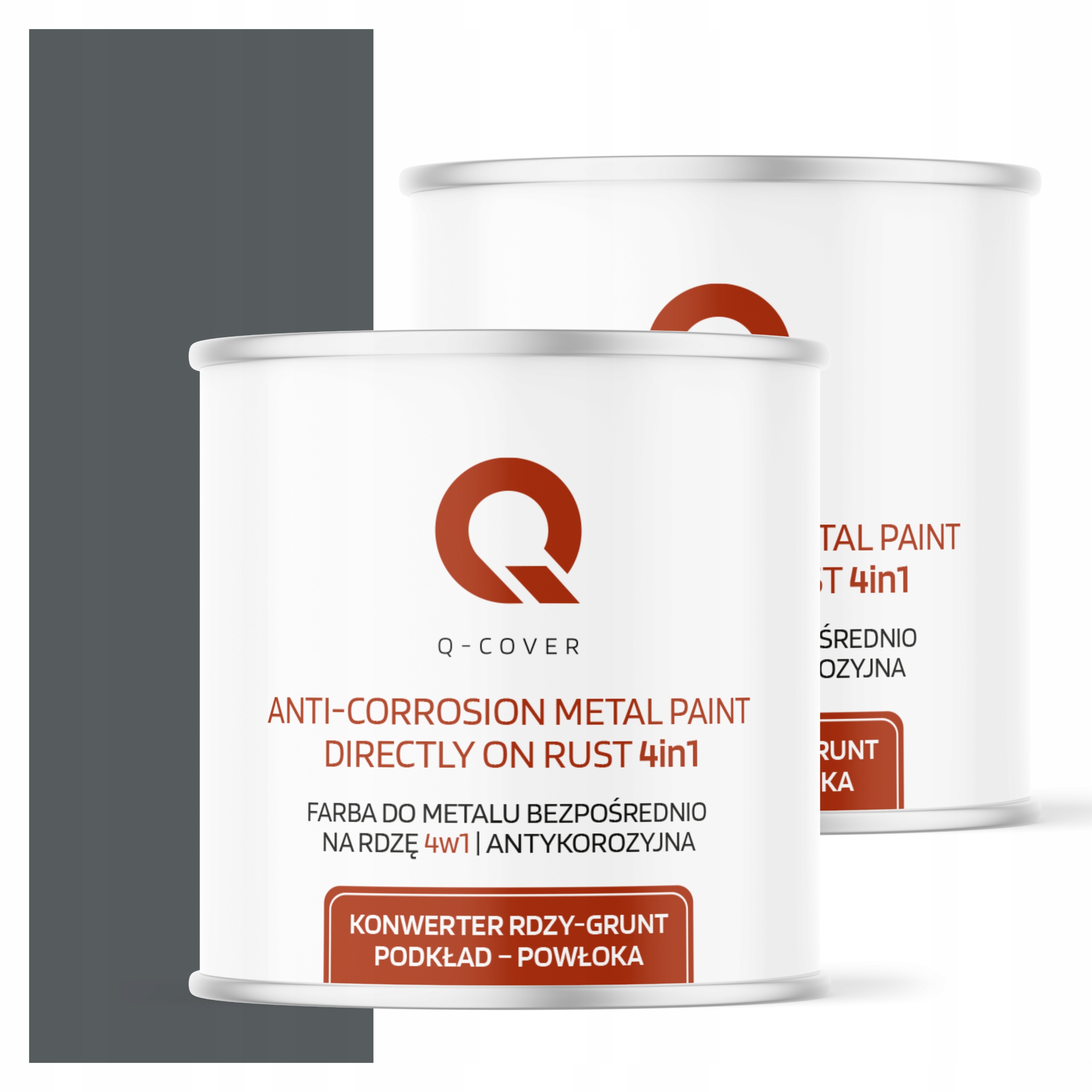 Farba Priamo na hrdzu Kov Aluminium Oceľ 2,5L 4v1 Polomat Šedá Bazaltová