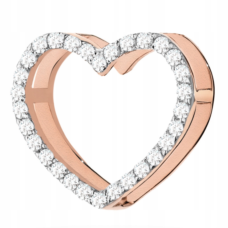 Výjimečný Zlatý Přívěsek Přívěsek pr. 585 Srdce S Brilianty 0,15 ct 14k