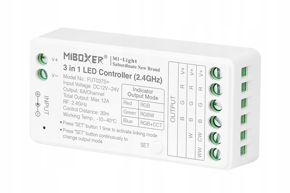 Miboxer FUT037S+ Sterownik do taśma LED 3w1 2,4G RGB RGBW RGB+CCT Mi-Light EAN (GTIN) 6970602183835