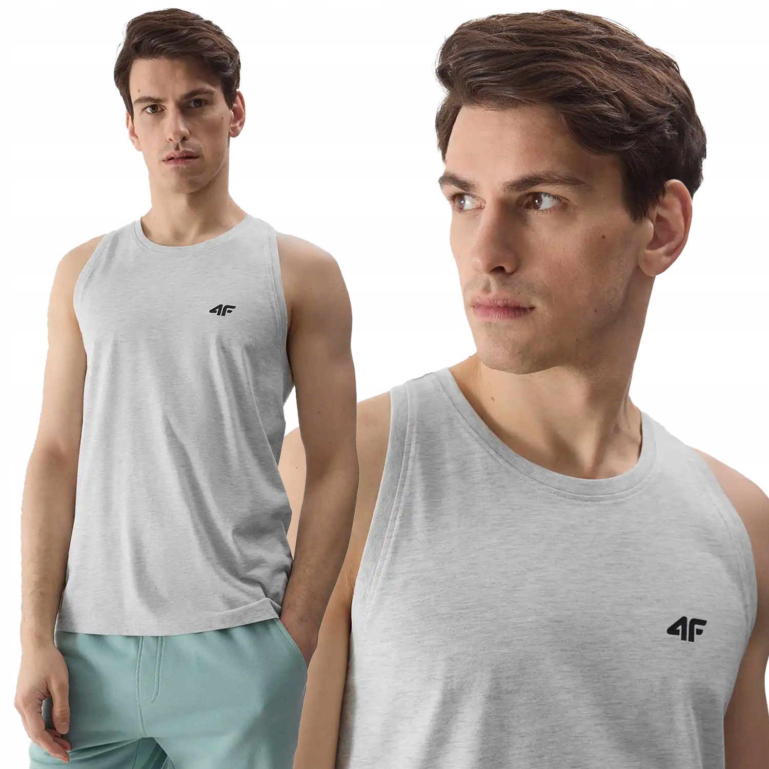 KOSZULKA MĘSKA 4F BEZ RĘKAWÓW BEZRĘKAWNIK BAWEŁNA TOP WIOSNA LATO SS24M076 Rozmiar XXL