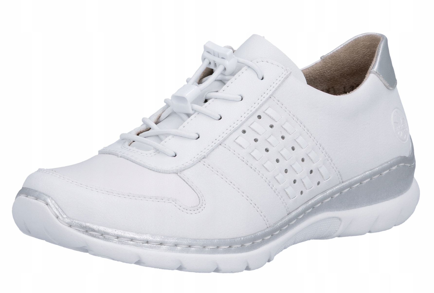 Rieker L32F3-80 vel.37 bílé kožené sportovní polobotky Memosoft