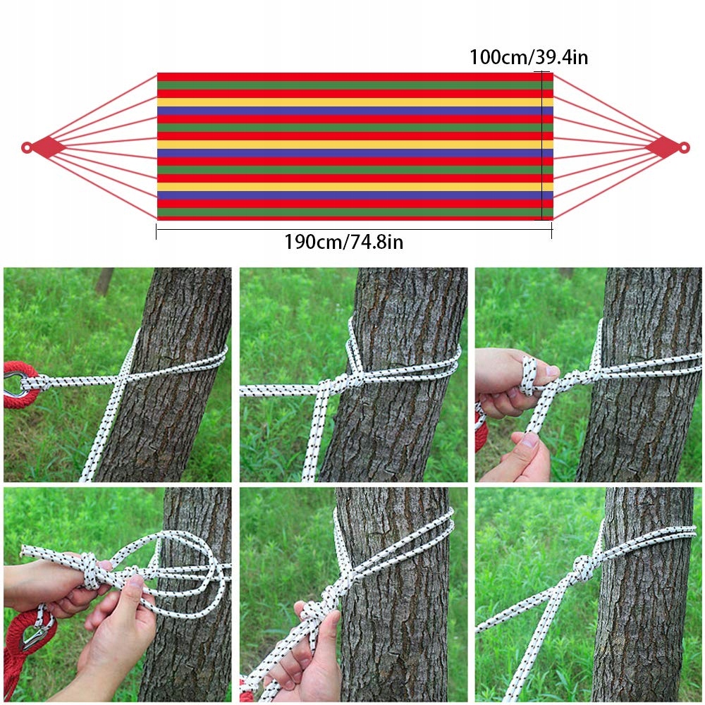 Hamak Dla Dzieci Ogrodowy Plażowy Podróżny Outdoor 190x100cm FORYNXHWIN — miniatura 3
