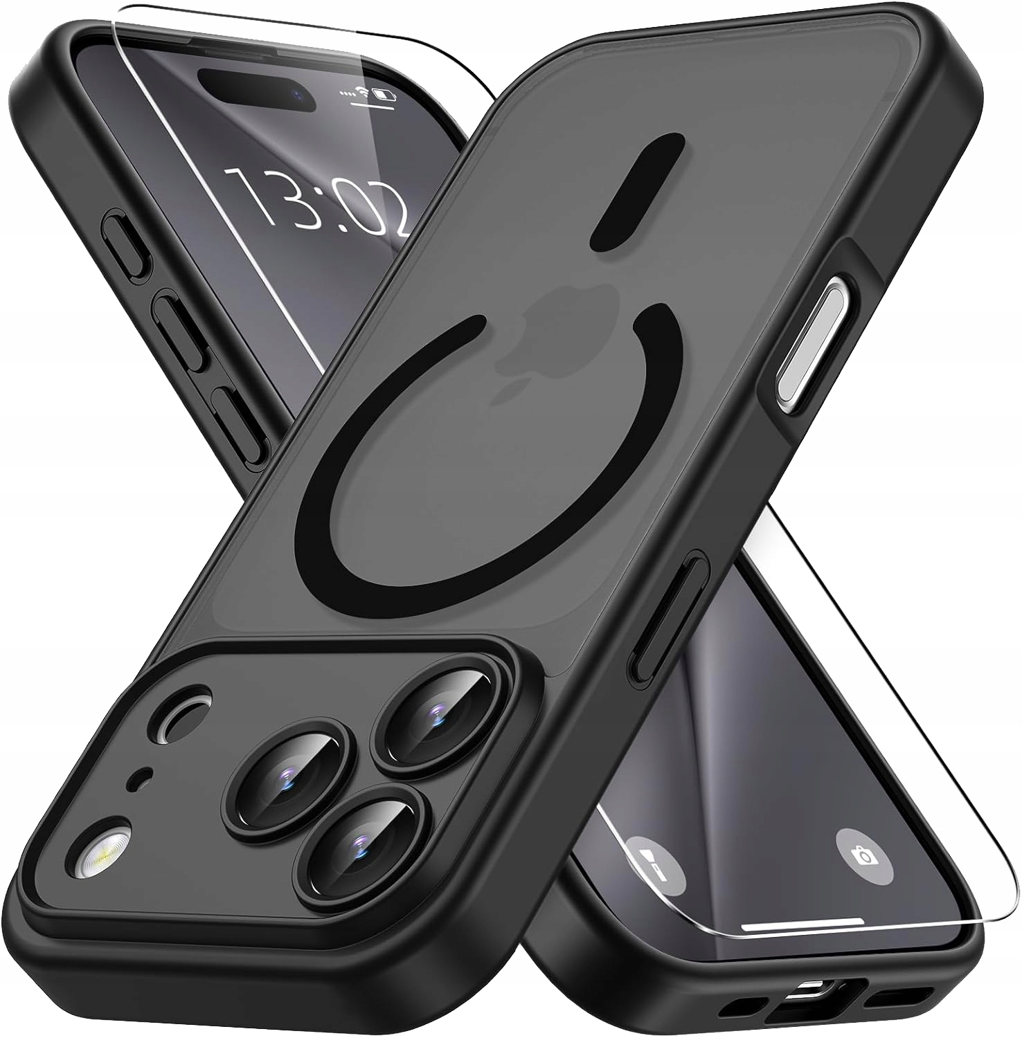 Etui do Iphone 17 Pro Czarne Obudowa Magnetyczne Case do MagSafe Szkło