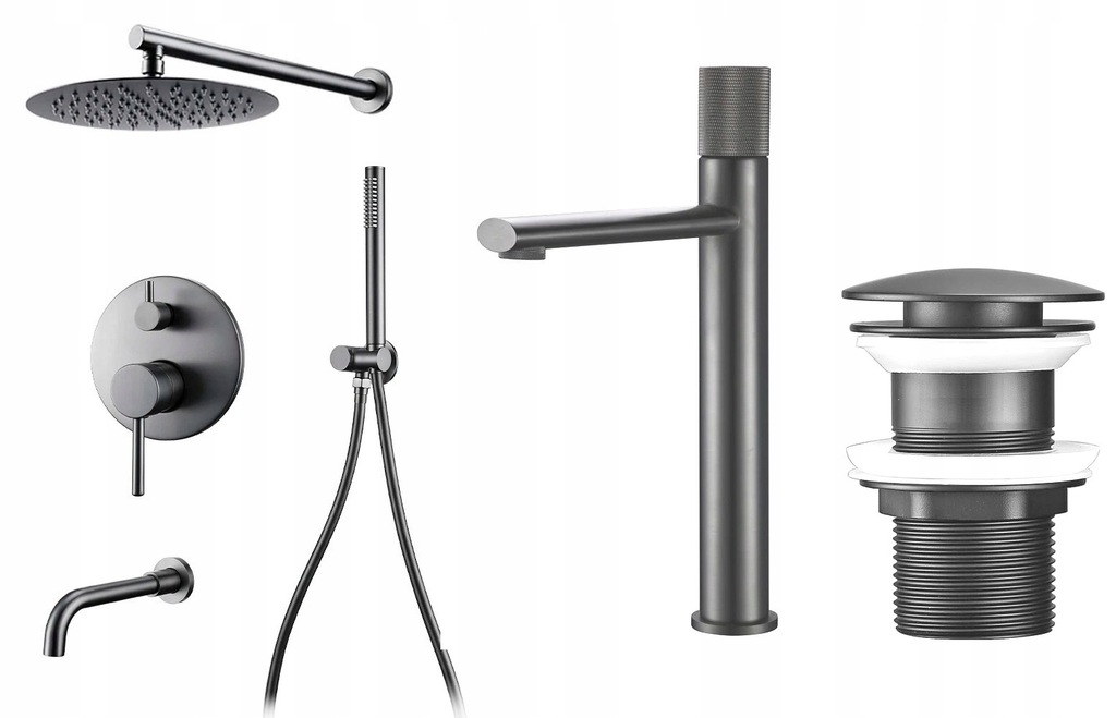 Sprchová batéria System Gun Grey Premium Sivá Sada