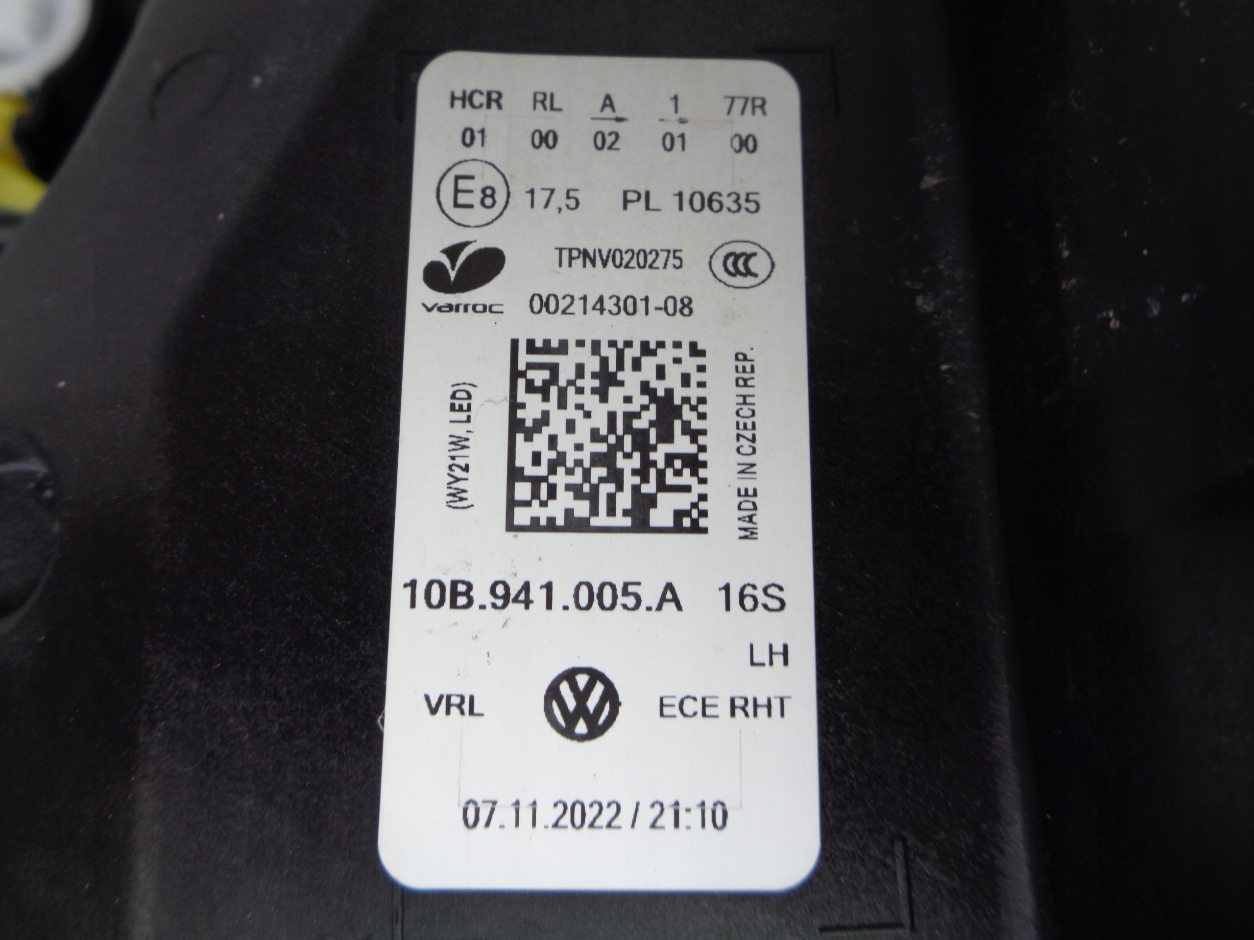 light left REFLEKTOR VW ID3 10A 21- FULL LED