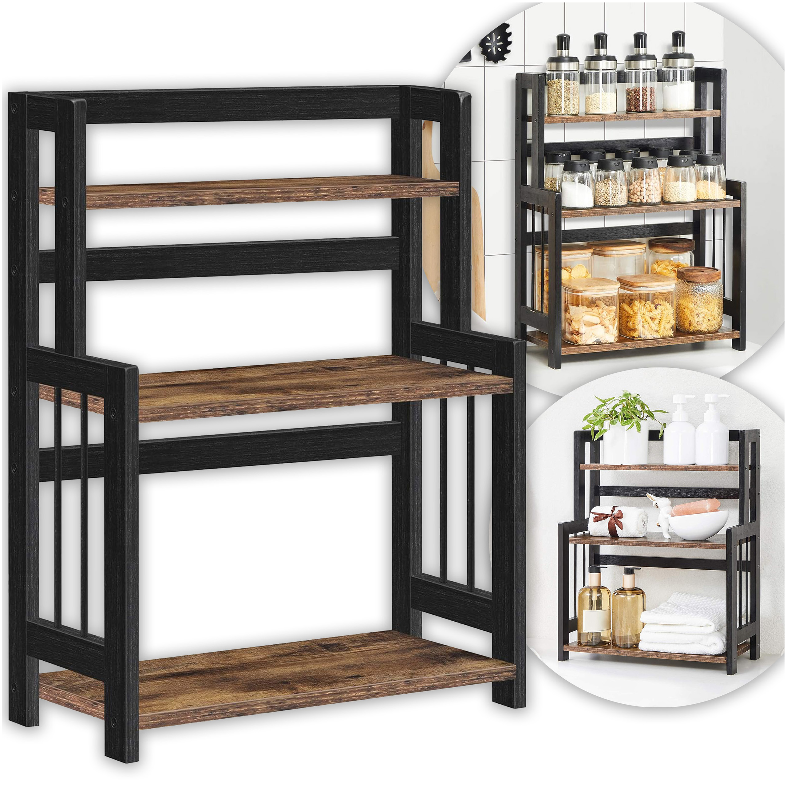 DUŻY 3-POZIOMOWY REGAŁ ORGANIZER KUCHENNY NA PRZYPRAWY BIURKO NA BLAT