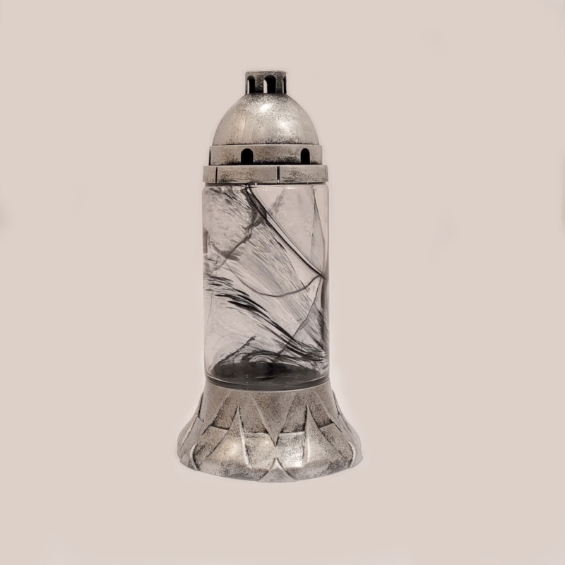 

Znicz 7116 czarny alabaster srebrny h. 34 cm