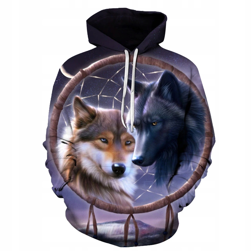 

C9 Bluza z kapturem Wilk - nadruk 3D - L