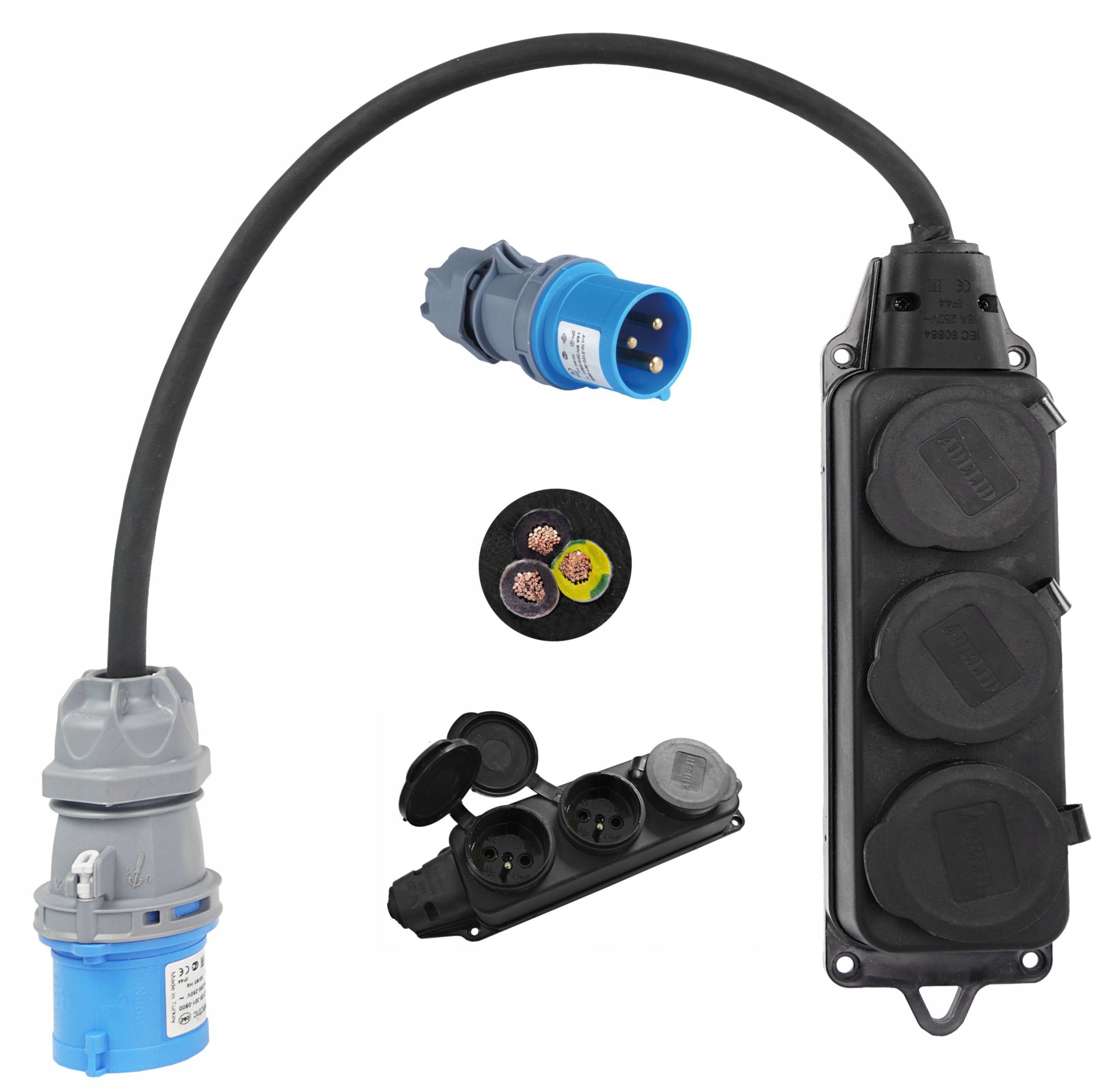 

Adapter Redukcja Camping 16A Trójnik 230V 0,5M
